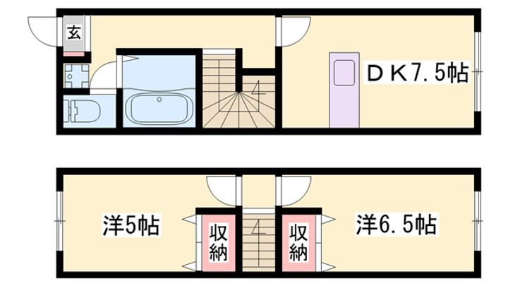 インタービレッジもとやしき101の間取り