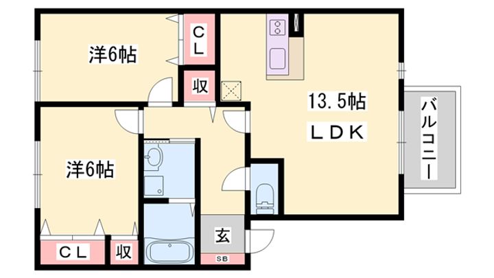 グランモア航A棟の間取り