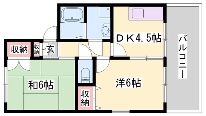 第5山下ハイツ201の間取り