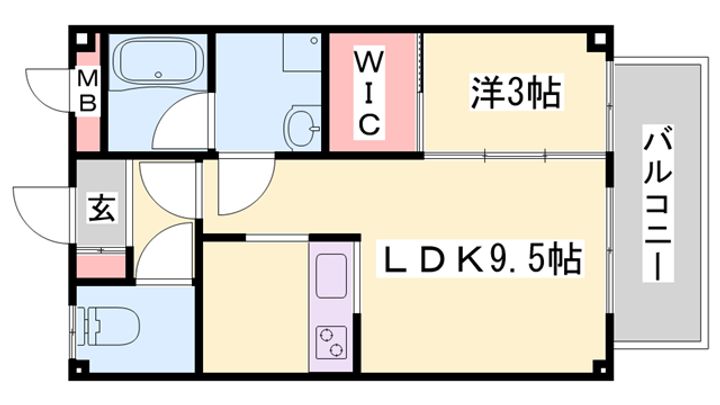 ディアコート大開202の間取り