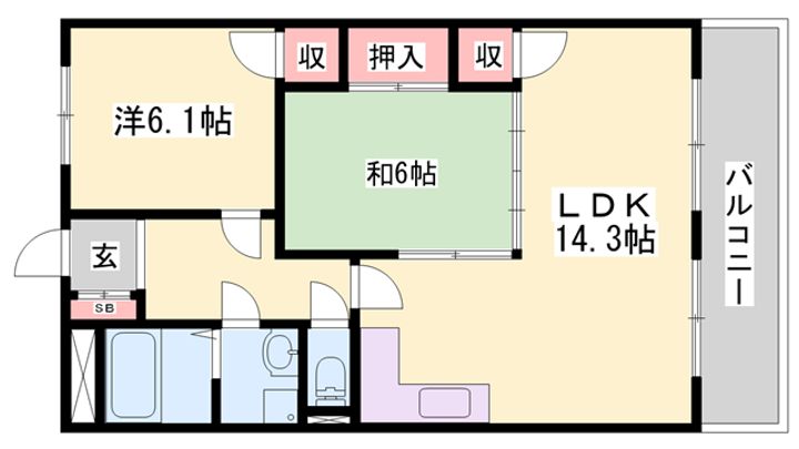 ハイツメロディ406の間取り