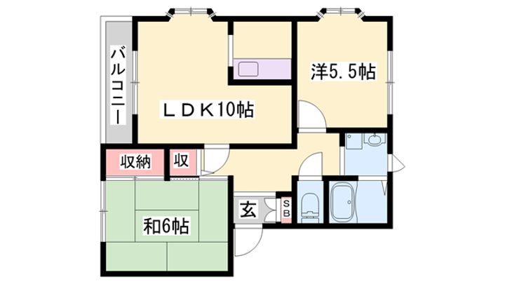 銀の馬車道 壱番館D102の間取り