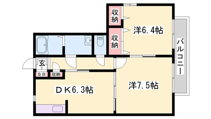 シャーメゾン六分一A0201の間取り