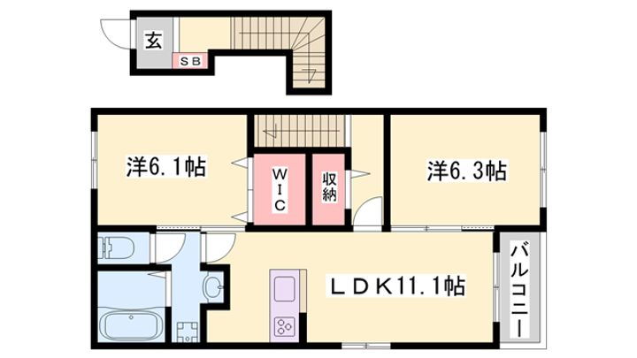 フクダ パーク サイドⅠの間取り
