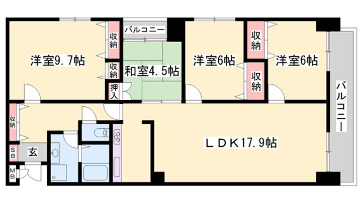 グランドヴュー島本の間取り