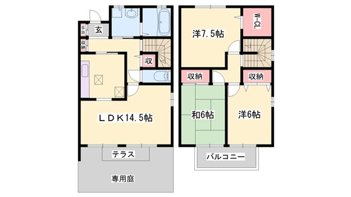 パークハイム壱番館 E棟E102の間取り