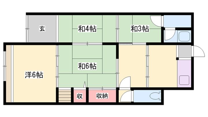 兵庫県相生市古池1(一戸建)の賃貸物件の間取り