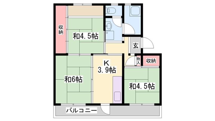 ビレッジハウス志染の間取り