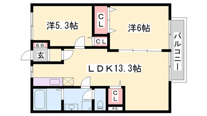 アーバンライフ旭陽A201の間取り