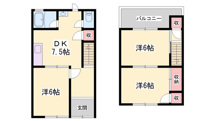 上野田借家 北棟Eastの間取り