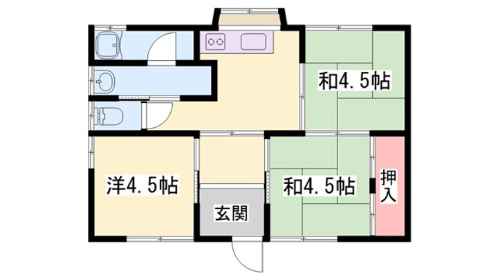 兵庫県赤穂市寿町(一戸建)の賃貸物件3の間取り