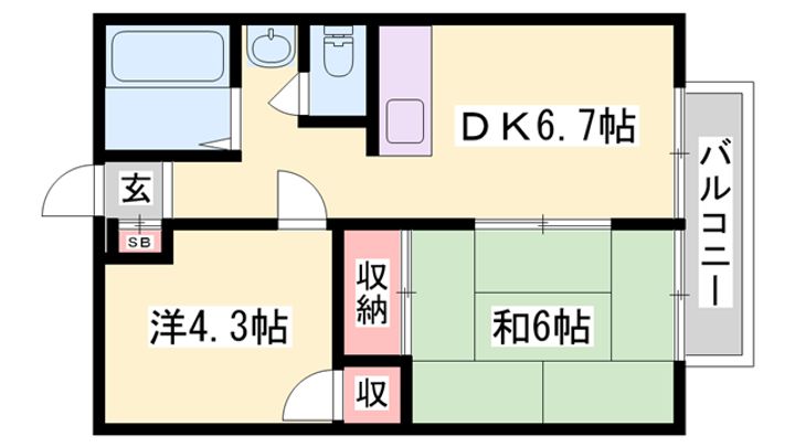 ノーブル御立1-Aの間取り