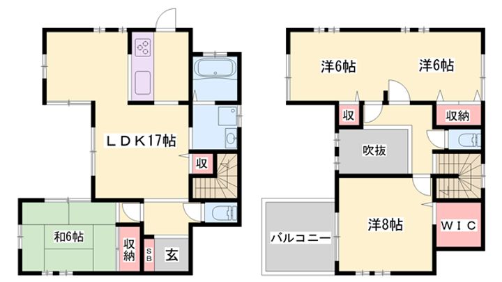 兵庫県三木市吉川町みなぎ台2(一戸建)の賃貸物件-の間取り