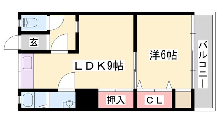 網干コーポ102の間取り