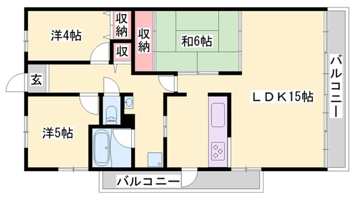 藤和東加古川ハイタウンB棟の間取り