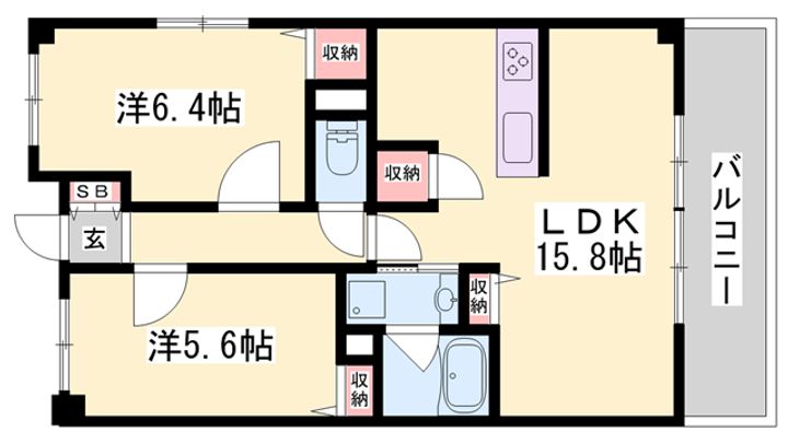 エスペーロ新在家307の間取り