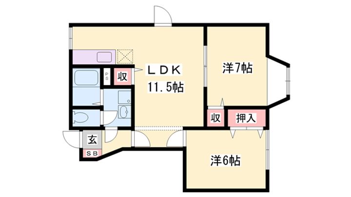 グリーンコートウメハラBの間取り