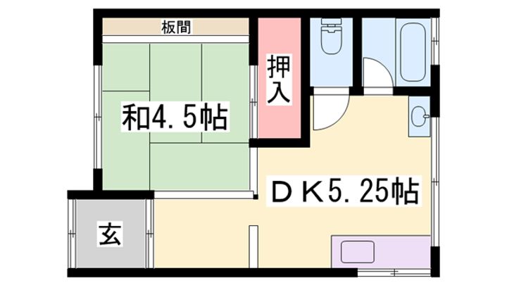 東口アパート102の間取り