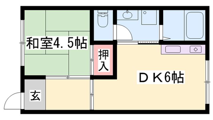 東口アパート201の間取り