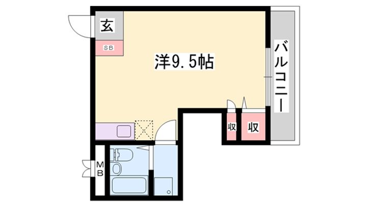 ハイツ日山3-3の間取り