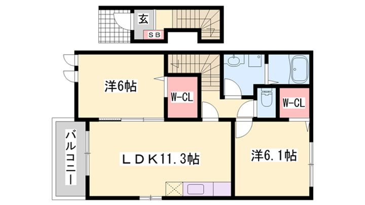 ネオ・エスト オーブAの間取り