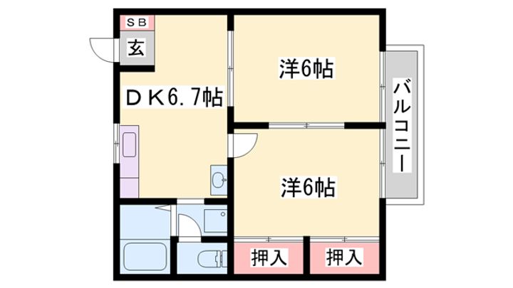 メゾン・ドゥ・リブ201の間取り