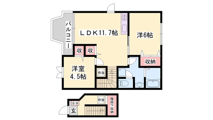リバティさつきAの間取り