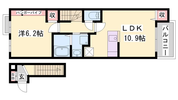 フィオーレ西庄Aの間取り