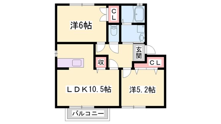 きん・こん・館 C棟107の間取り