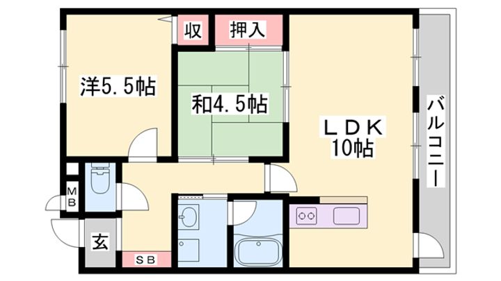 ヌーベ・ゆらのの間取り