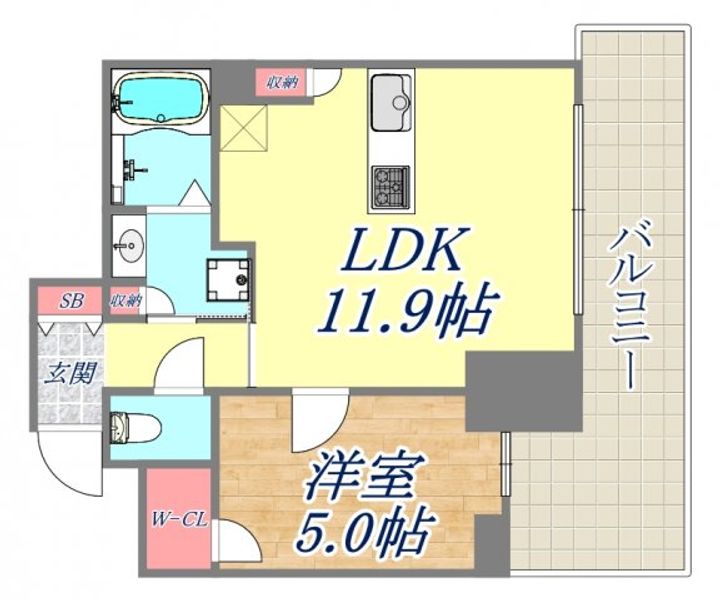 ジェイグラン新長田1201の間取り