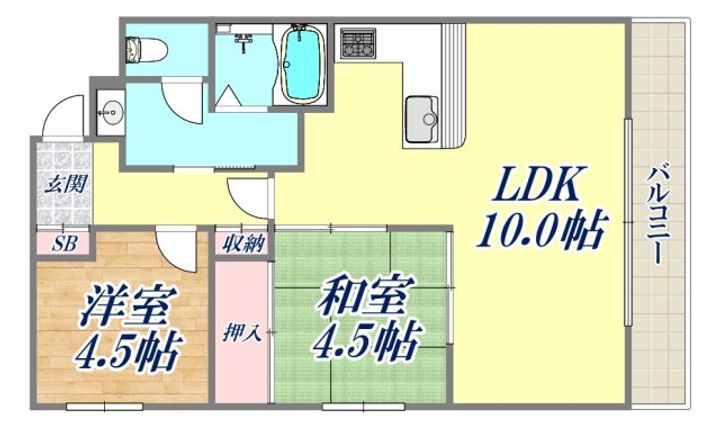 メイピース芦屋の間取り