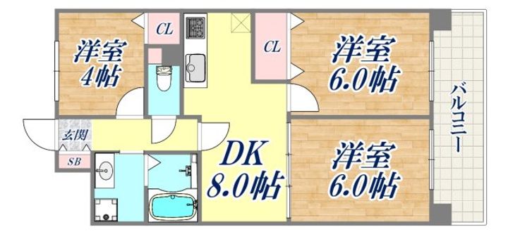 ライオンズマンション長田ヒルズ3号棟の間取り