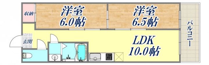 ダイバーシティ神戸長田B棟の間取り