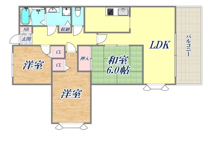 グッズイン芦屋の間取り