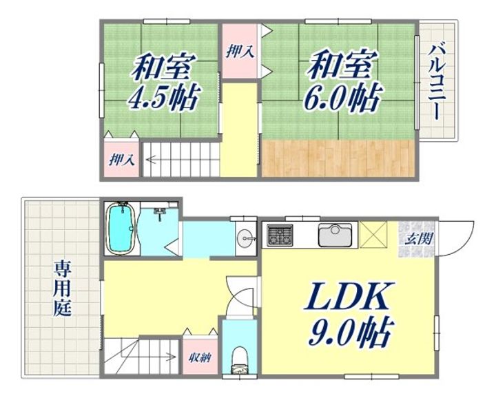 兵庫県神戸市灘区友田町1丁目(一戸建)の賃貸物件の間取り