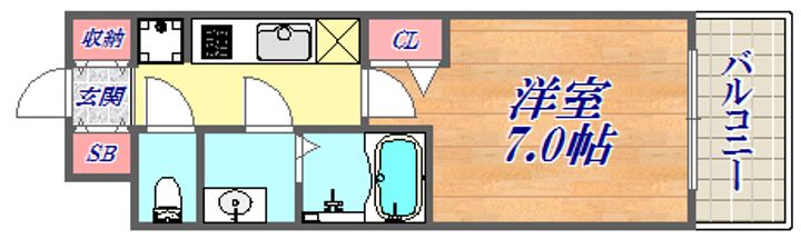 プレサンス三宮東フィールの間取り