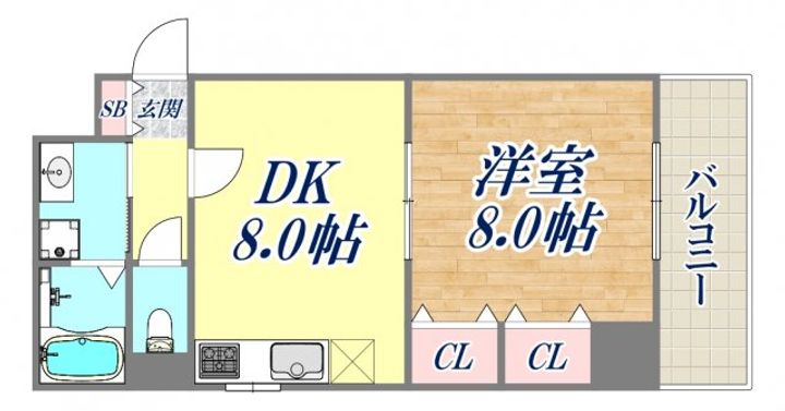 パシフィック神戸桜筋北館の間取り