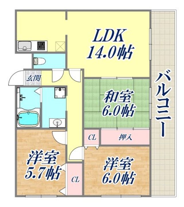 サンシーズ南山手の間取り