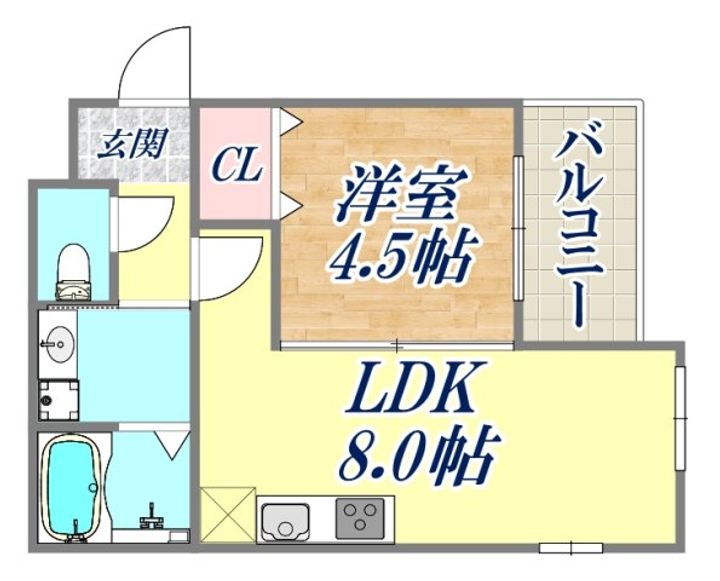 クレール西多聞通の間取り
