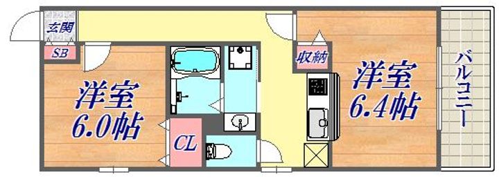 コスモリード神戸三宮の間取り