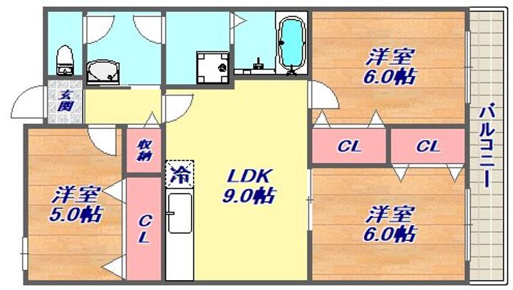 オーリッツコート甲南山手401の間取り