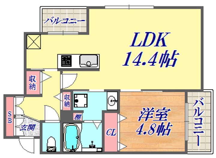 アーバネックス神戸水木通の間取り