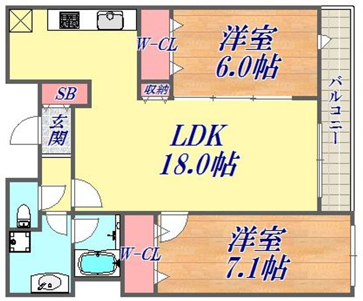 神戸海岸通萬利Residenceの間取り