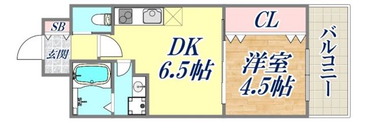 エステムコート三宮駅前2アデシオンの間取り