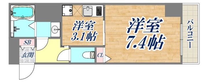 アプリーレ三宮イーストの間取り