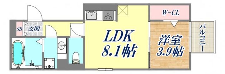 ブリランテ川西通Aの間取り