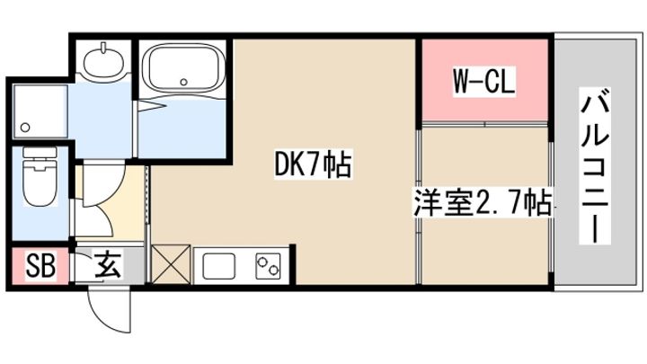 アドバンス三宮ラシュレの間取り