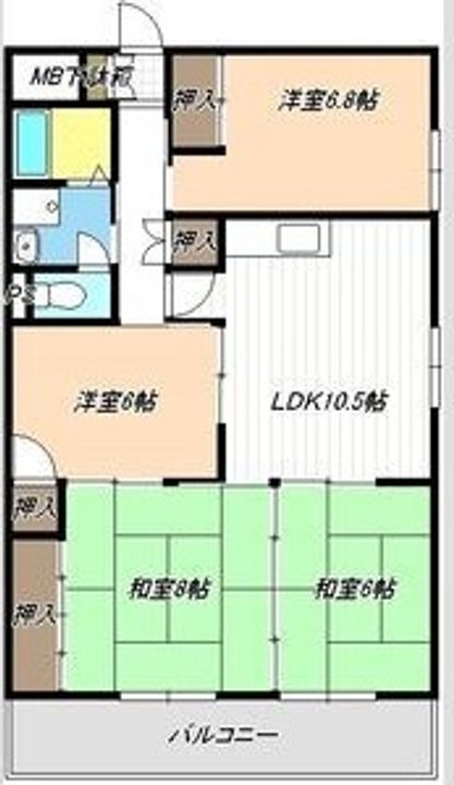油屋ハイツ中野Ⅱ0105の間取り