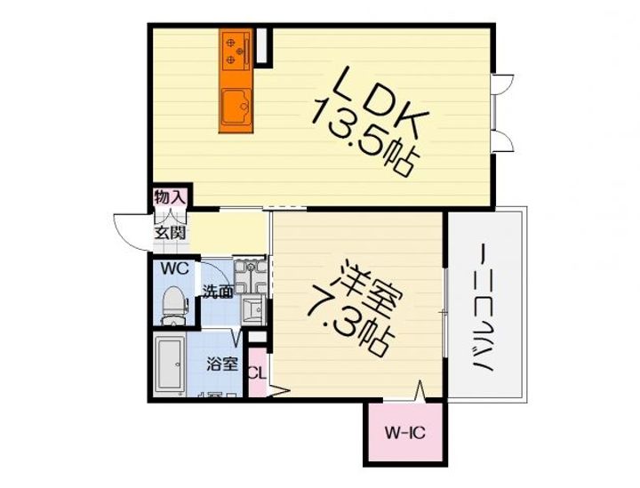 大阪府堺市西区上野芝向ヶ丘町2丁(アパート)の賃貸物件の間取り